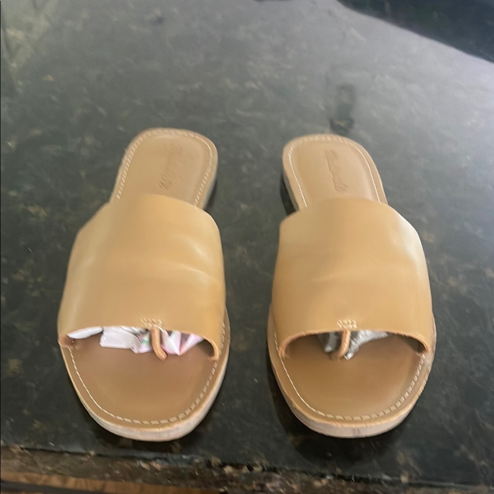 Madewell Tan Slide Sandals Minimalist Design